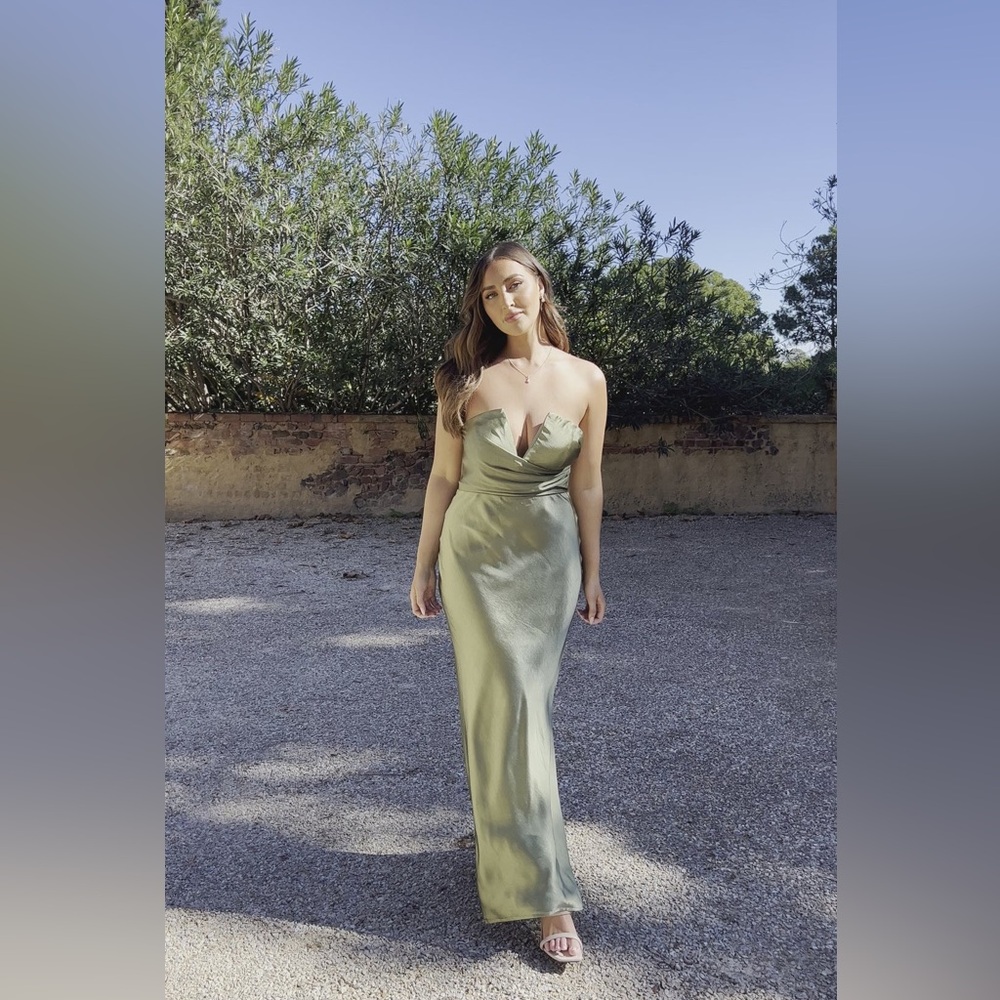 Billy J Strapless Olive Dress